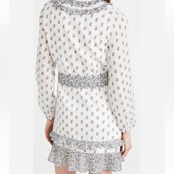 Veronica Beard White and Blue Floral Mini Dress - Picture 2 of 7